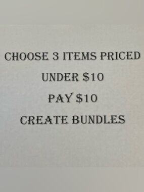 SEND BUNDLE!!! 
3 items under $10 - pay $10.00
6 items under $10 - pay $20.00
